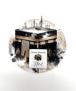 Schokokarte Gastgeschenk umrah Mubarak Hac Hajj Mekka Kabaa Schwarz Gold