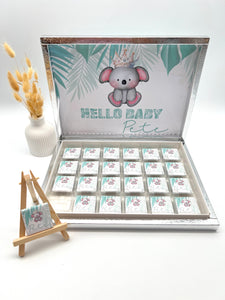Schokobox personalisiert Geburt Baby Babyshower Babyparty Koala 1. Geburtstag Kindergeburtstag