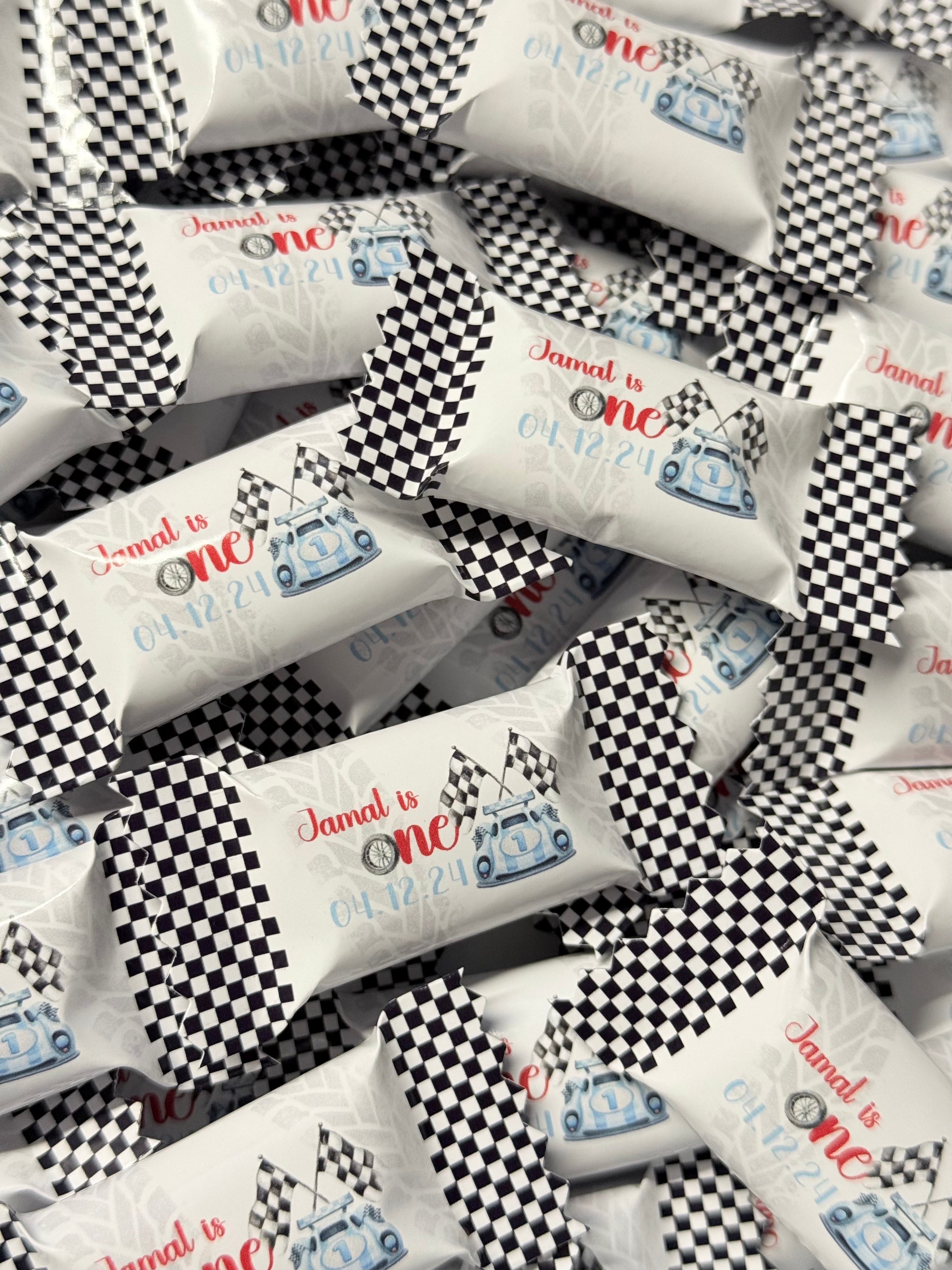 Personalisierte Bonbons mit name/ Tischdeko/ Streudeko/ gastgeschenke/ Mitgebsel/ Rennfahrer/ Racing Party/ Autorennen