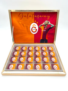 Galatasaray Schokobox personalisierte Schokolade Gastgeschenk Fußball