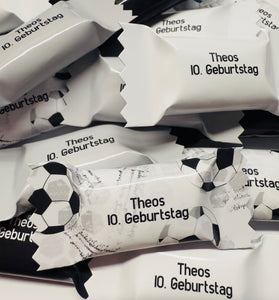 Personalisierte Bonbons mit name/ Tischdeko/ Streudeko/ gastgeschenke/ Mitgebsel/ Kindergeburtstag / Fußball  / Schwarz Weiß Grau