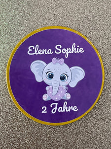 Schokotaler personalisiert Kindergeburtstag Elefant lila