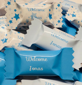 Personalisierte Bonbons mit name / Sterne / Streudeko / gastgeschenke Geburt / Babyshower / erster Geburtstag / Geschenkidee / Bonbon / Blau