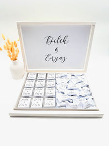 Bonbonbox Gastgeschenk personalisierte Bonbons mit Namen in Präsentationsbox