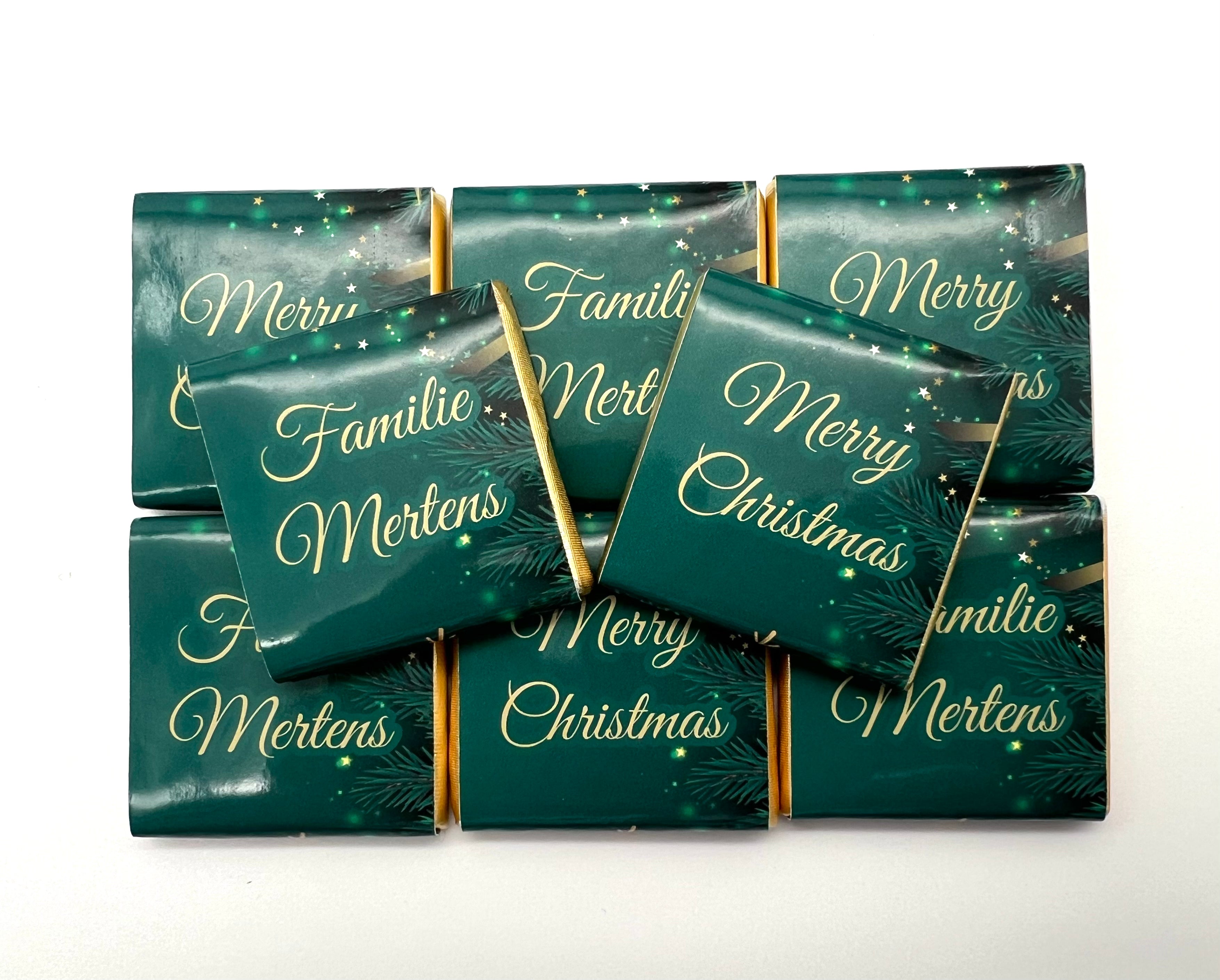 Weinachten Merry Christmas Für die Ganze Familie Schokobox Schokolade personalisiert  Gastgeschenk Mitgebsel  Candybar