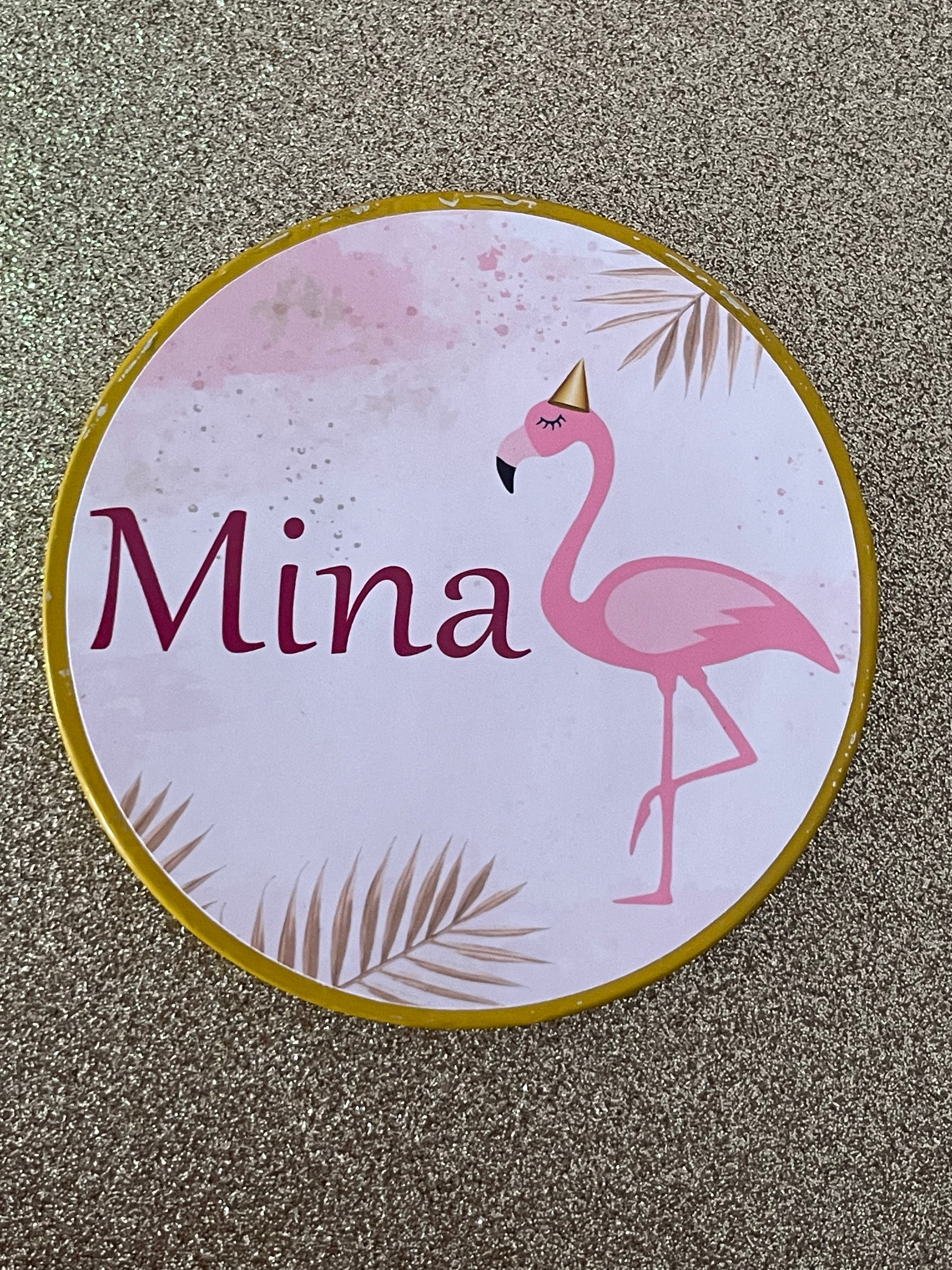 Schokotaler personalisiert Geburtstag Flamingo rosa Gold