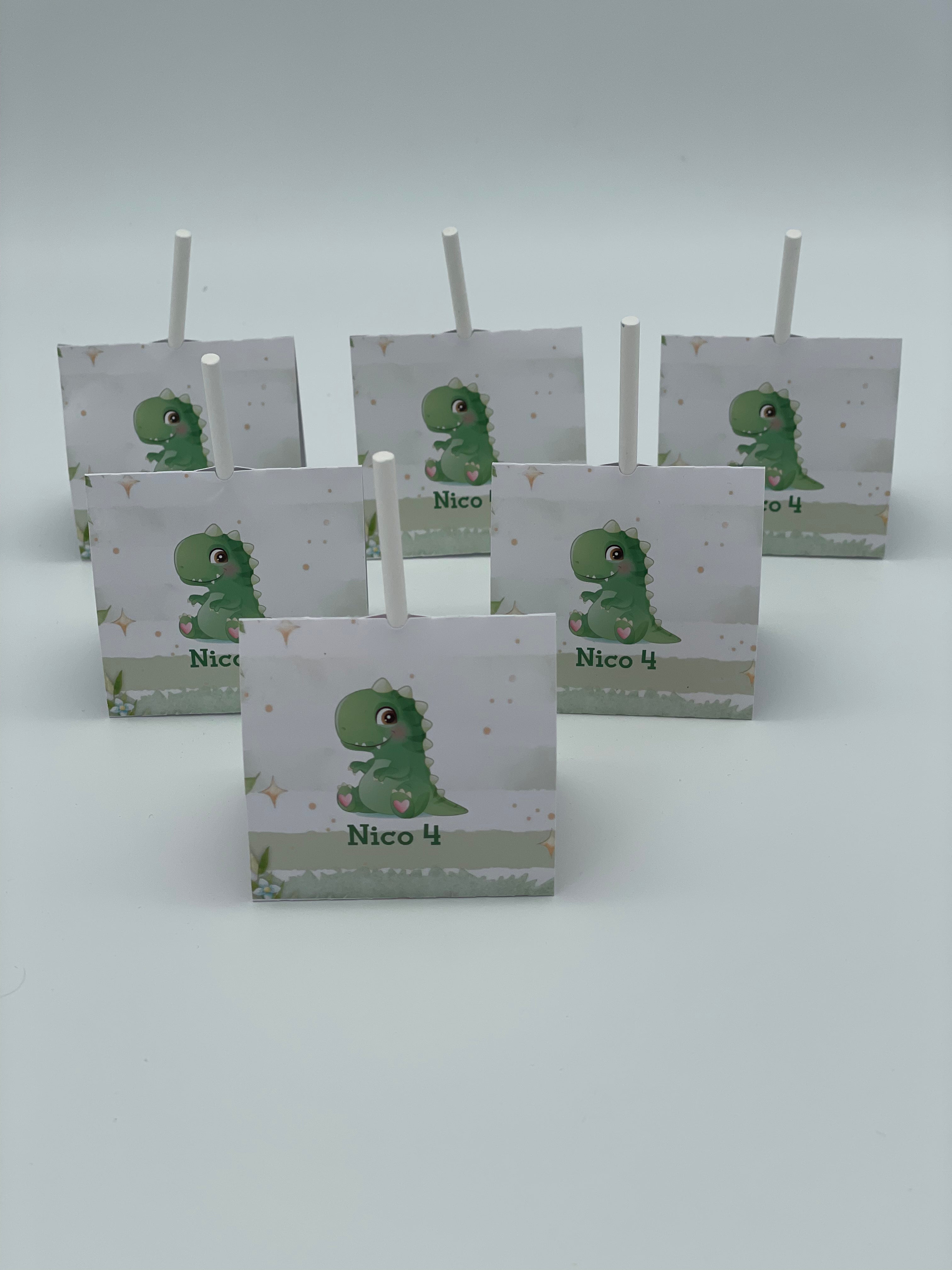 Lutscher personalisiert Dino grün