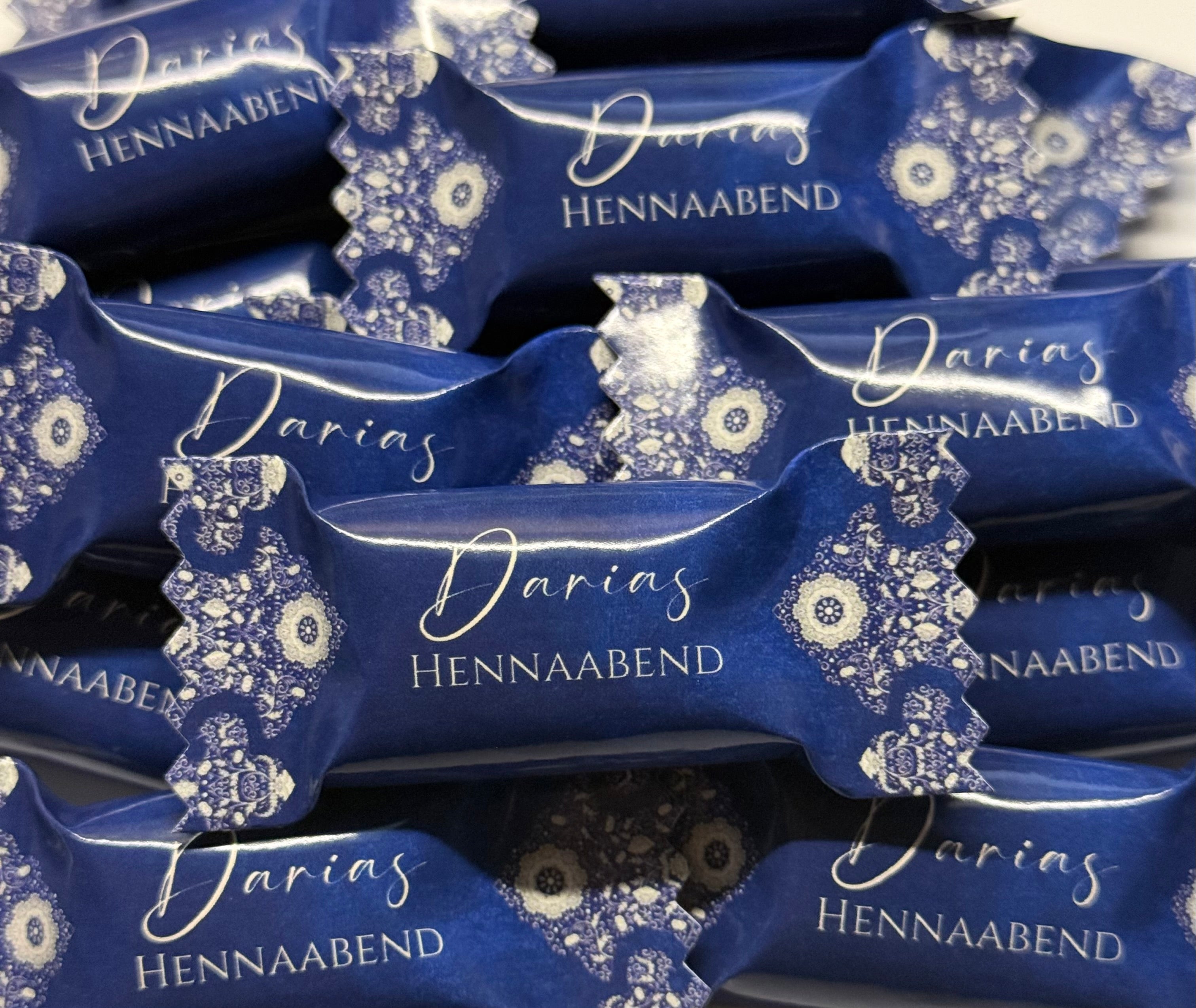 Bonbons personalisiert Streudeko Tischdeko Gastgeschenke Henna Abend Kina gecisi nisan Dunkelblau/ Navy
