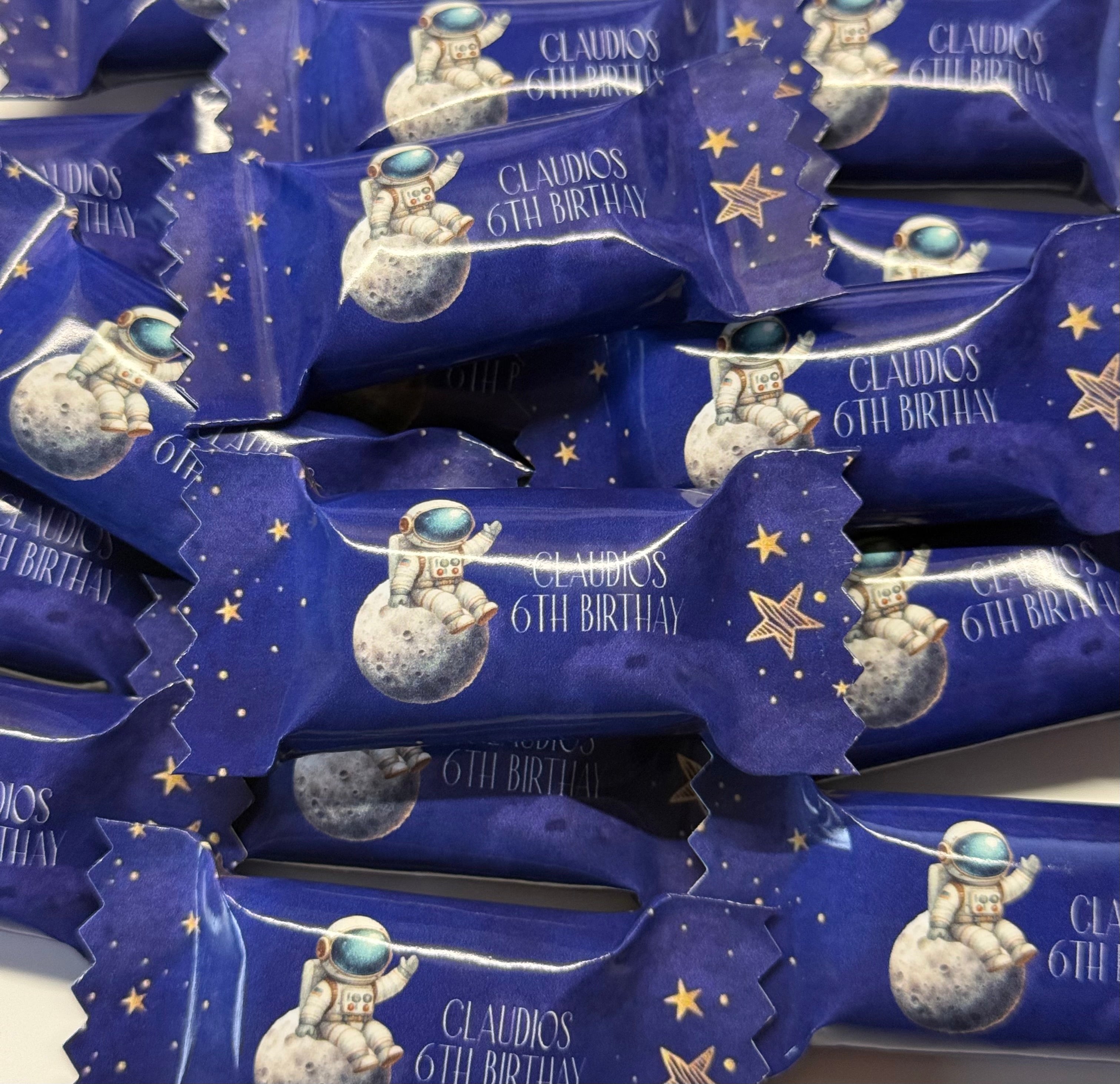 Personalisierte Bonbons mit name/ Tischdeko/ Streudeko/ gastgeschenke/ Mitgebsel/ Partydeko/ Kindergeburtstag/ Astronaut/ Planeten/ Galaxy