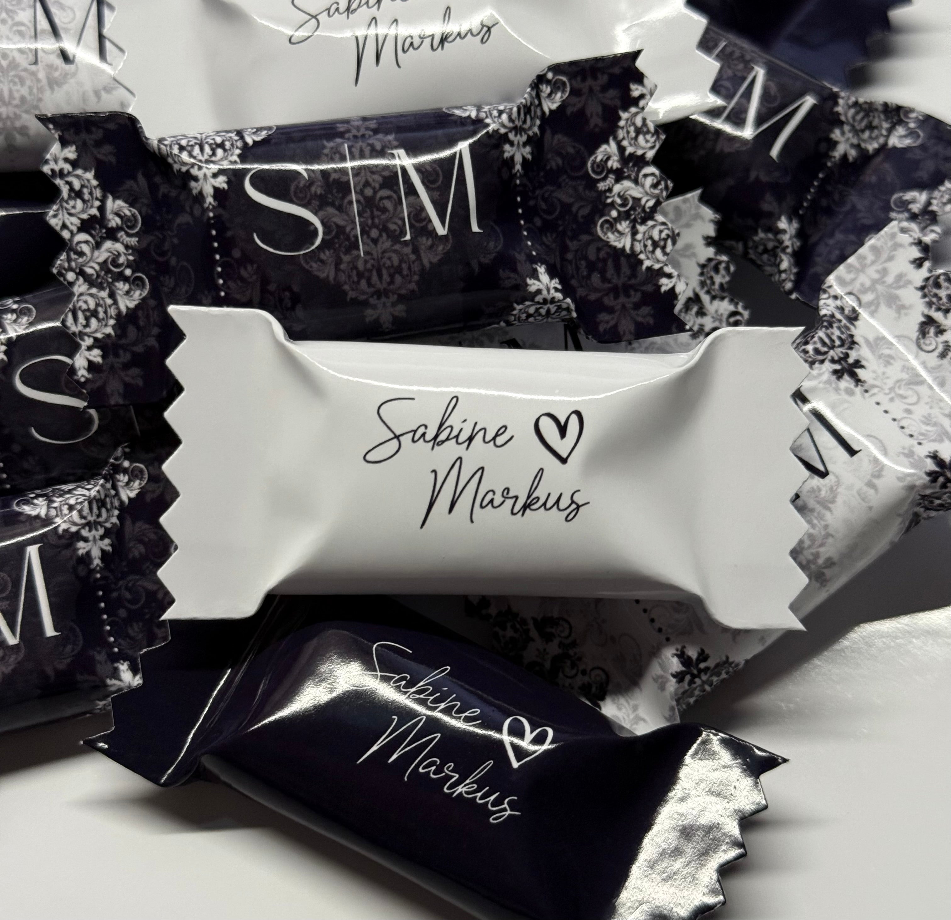 Personalisierte Bonbons mit name/ Tischdeko/ Streudeko/ gastgeschenke/ Mitgebsel/ Partydeko/ Hochzeit/ Standesamt/ Verlobung