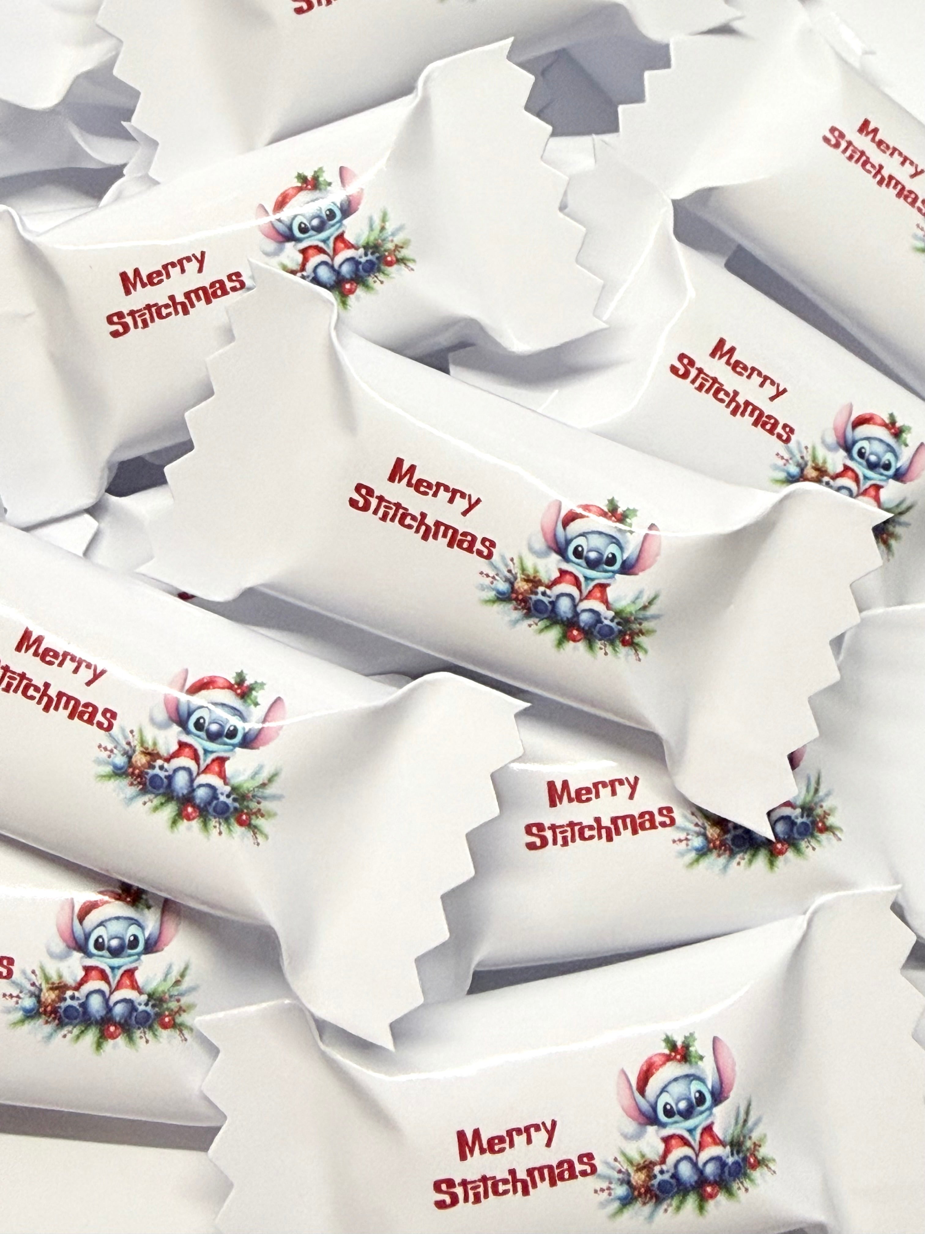 Bonbons personalisiert Weihnachten Geschenk Gastgeschenk Mitgebsel Streudeko Tischdeko Deko Merry Stitchmas