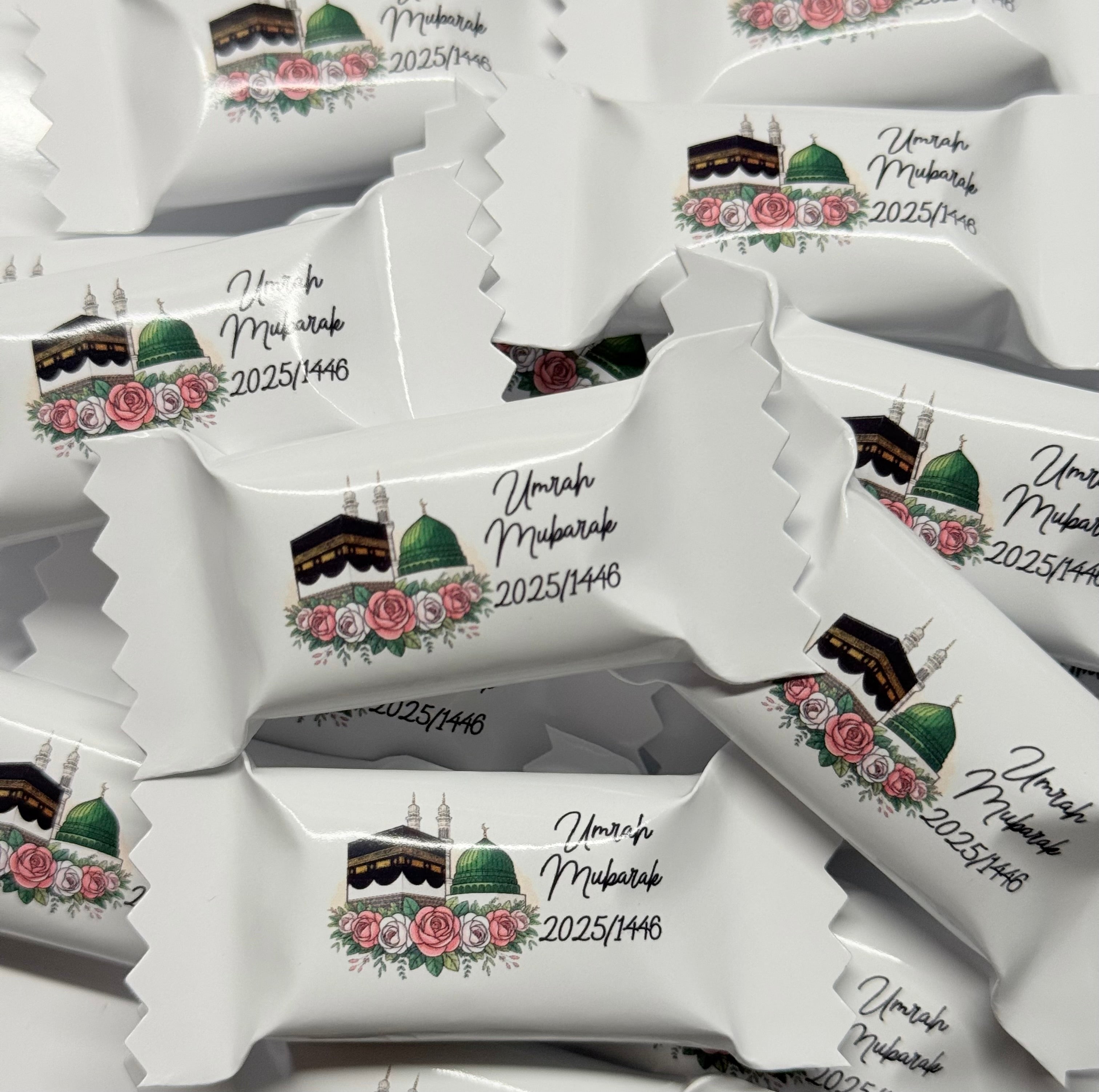 Bonbons personalisiert Streudeko Tischdeko umre umrah Mubarak Hajj ümre hediyesi Mekka kabaa