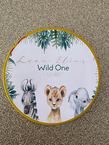Schokotaler personalisiert Kindergeburtstag Safari Wild One Wildtiere