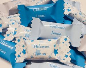 Personalisierte Bonbons mit name / Sterne / Streudeko / gastgeschenke Geburt / Babyshower / erster Geburtstag / Geschenkidee / Bonbon / Blau