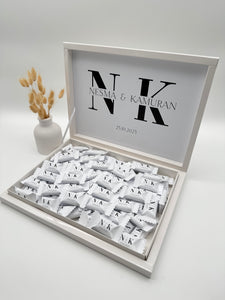 Bonbonbox Gastgeschenk personalisierte Bonbons mit Namen in Präsentationsbox