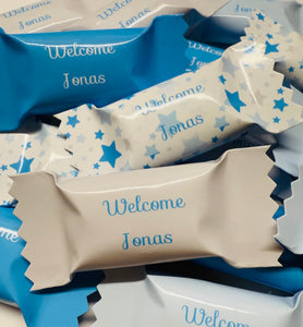 Personalisierte Bonbons mit name / Sterne / Streudeko / gastgeschenke Geburt / Babyshower / erster Geburtstag / Geschenkidee / Bonbon / Blau