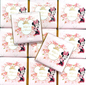 Minnie Mouse Schokobox personalisiert Geburstag Gastgeschenk