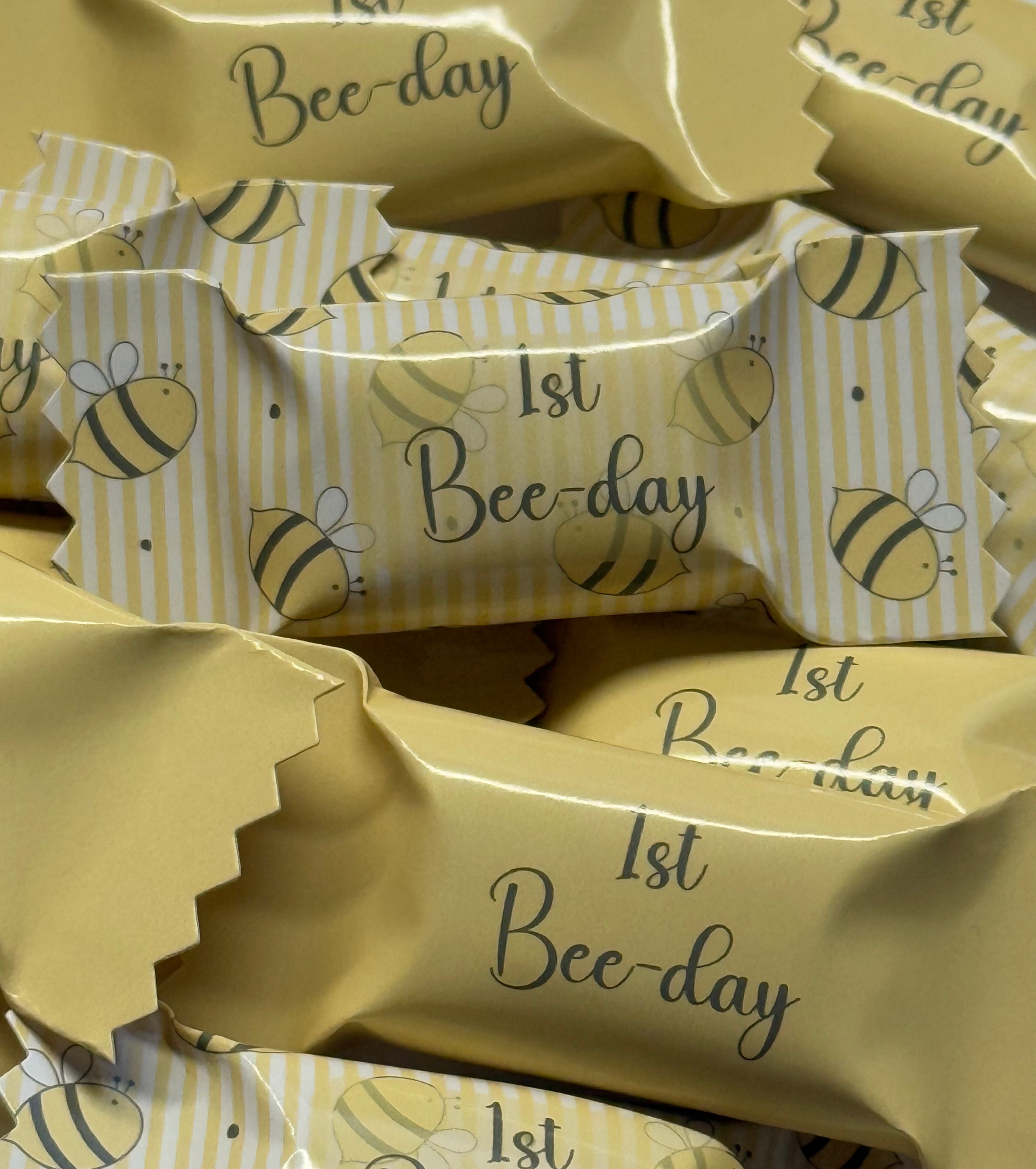 Personalisierte Bonbons mit name / Tischdeko / Streudeko / gastgeschenke / 1. Geburtstag/ Bienchen / Geschenkidee / Bee-Day / gelb