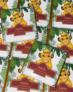 Schokobox Schokolade personalisiert König der Löwen Simba Gastgeschenk Mitgebsel Kindergeburtstag Candybar