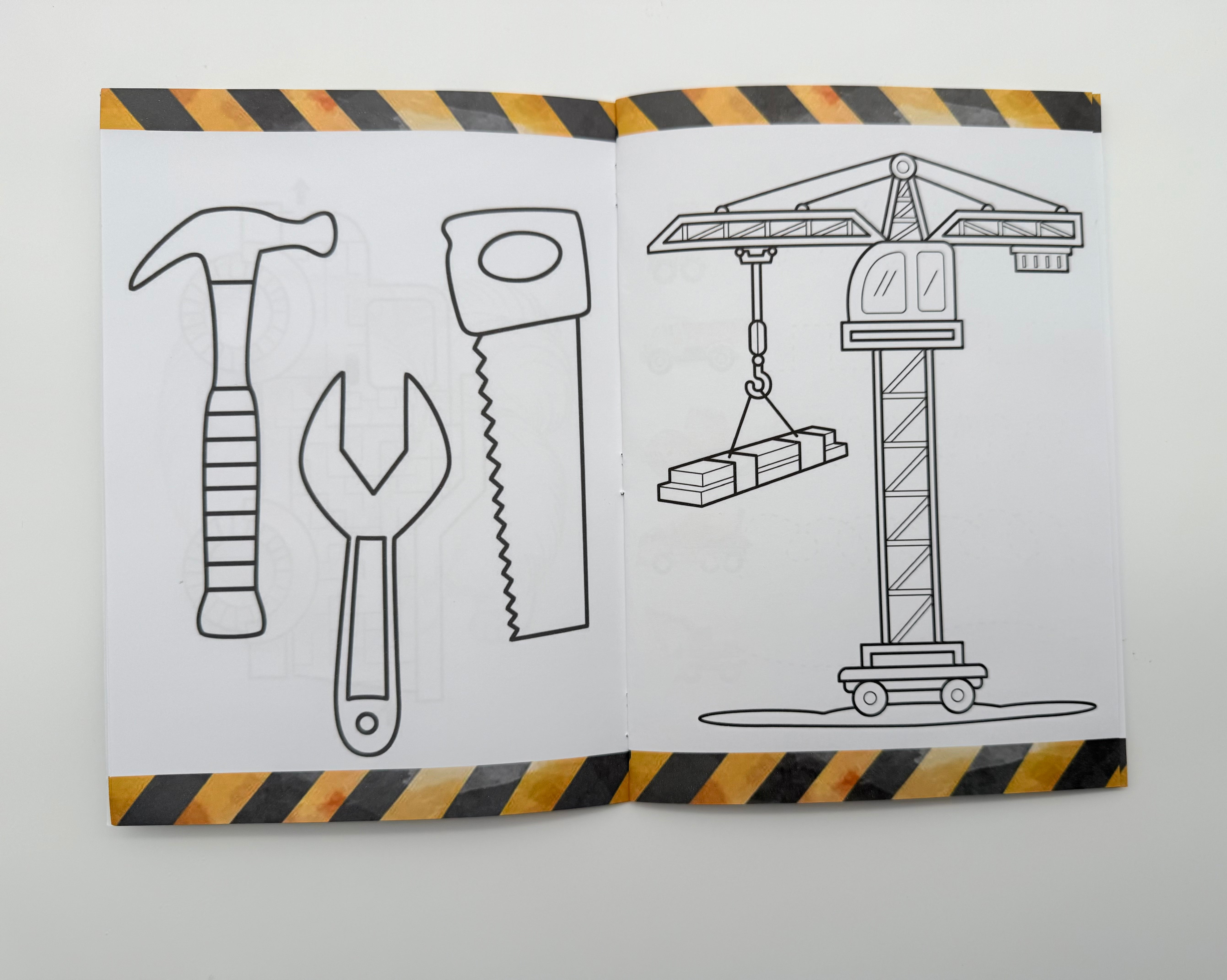 Ausmal und Rätselheft Baustelle Bagger Kipplaster personalisiert Kindergeburtstag Beschäftigung Mitgebsel Gastgeschenk