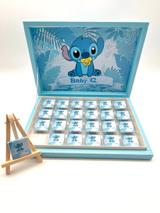 Stitch Baby Schokobox Schokolade personalisiert Gastgeschenk Mitgebsel Kindergeburtstag Candybar