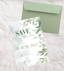 Save the Date Karten Hochzeit Standesamt Verlobung Eukalyptus