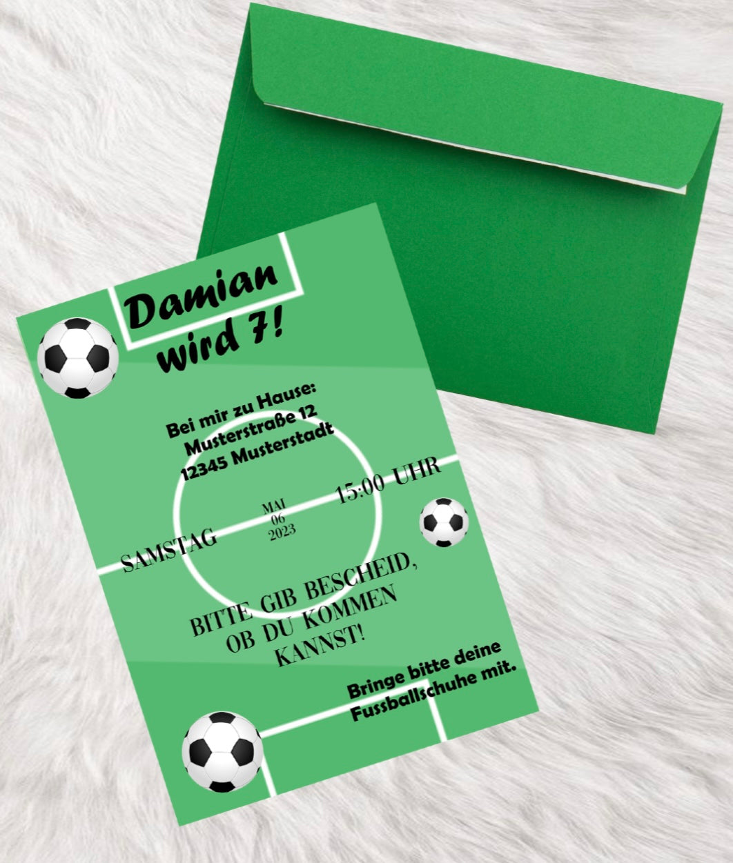 Einladungskarte Fussballspiel Fußball